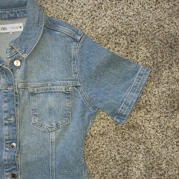 Zara Light Blue Denim DRESS - Picture 5 of 6